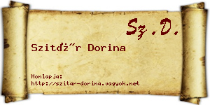 Szitár Dorina névjegykártya